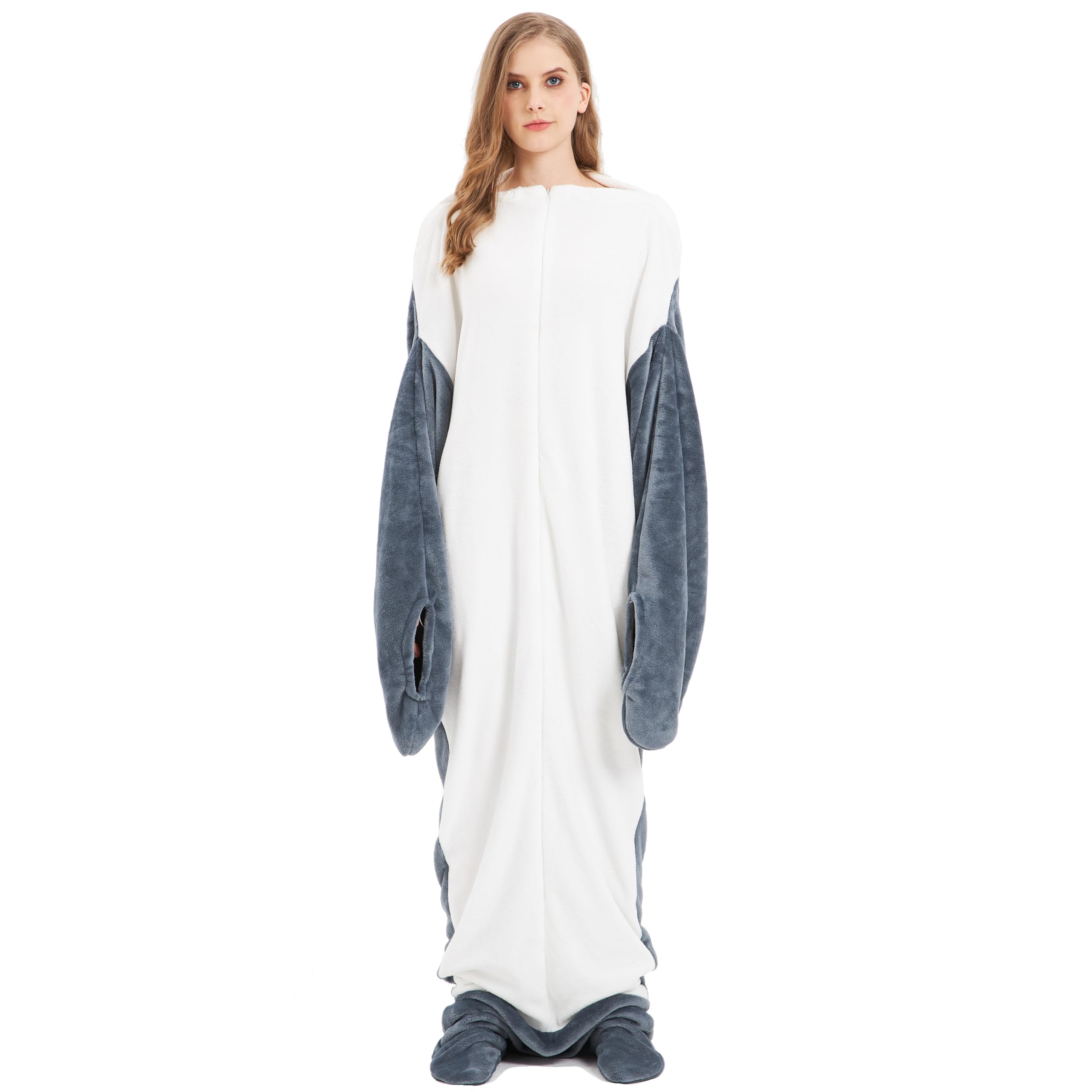 Olivia Rocco Animal Oversized Wearable Blanket Hooded Fleece Hoodie Blankets with Sleeves Soft Warm Extra Long Plush Winter Sweatshirt Loungewear One Size