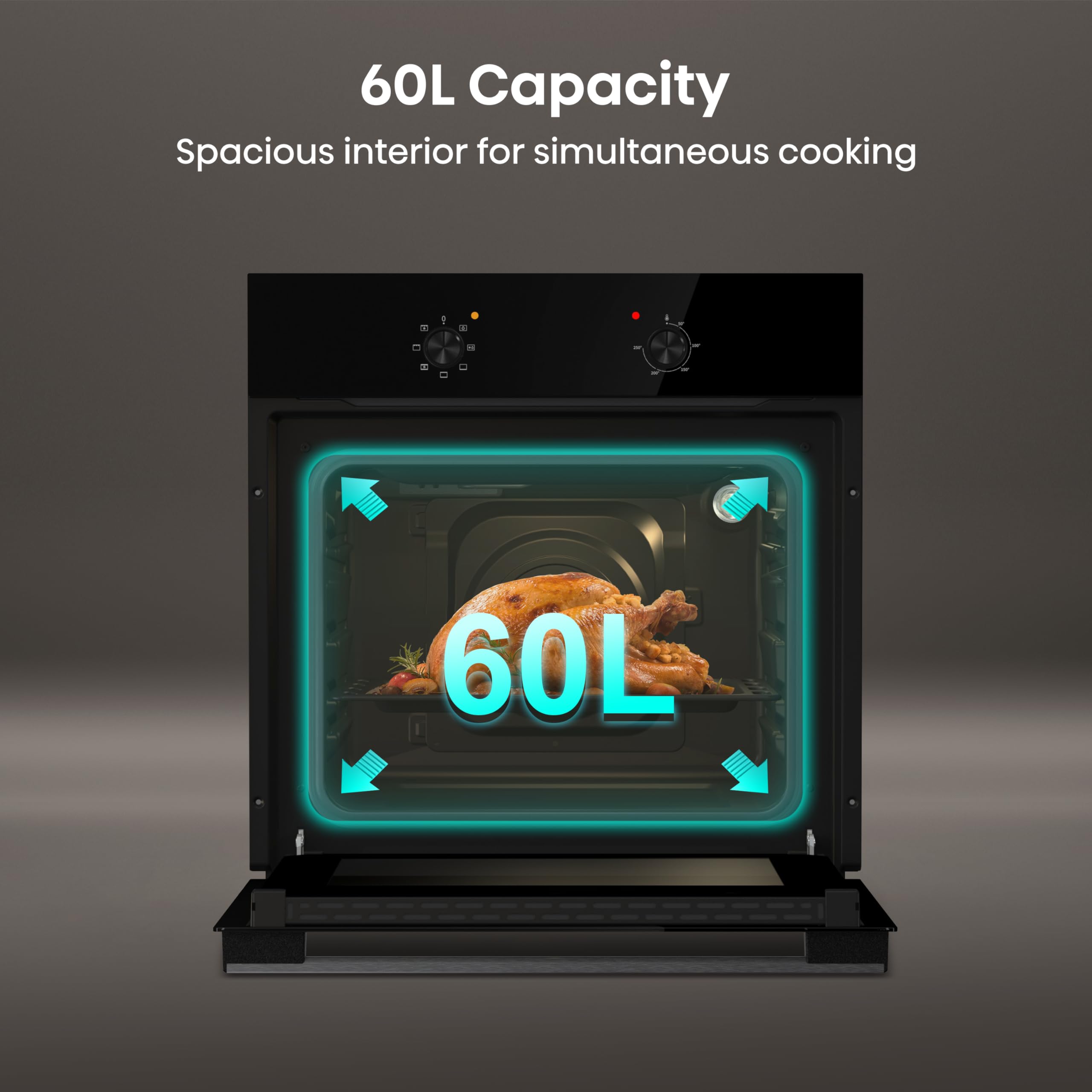 Hisense BI64211PB 77 Litre Built In Electric Single Oven With Pyrolytic Cleaning, Pizza Mode, Multiphase Cooking- Black 22x23x23 inches (LxWxH) - A+ Rated, Extra Large