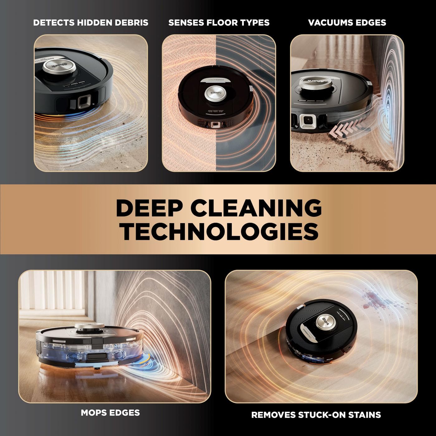 Shark PowerDetect 2-in-1 Robot Vacuum & Mop, NeverTouch Pro 60-Day Self Empty, Self-Refill and Self-Clean Robot Vacuum with 3D & LiDAR Navigation, NeverStuck Obstacle Bypass, WiFi/App White