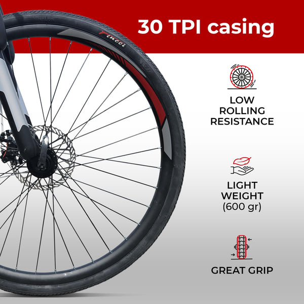 Fincci Pair 26x1.50 Slick Tyre 40-559 Tyres for Cycle Road Mountain MTB Hybrid Bike Bicycle 26 x 1.5 Inch - Pack of 2