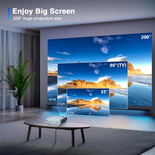 XuanPad Mini Projector, 2025 Upgraded 14000L Portable Video Home Projector, HD 1080P Supported, Compatible with TV Stick, HDMI, USB, AV, Laptop, iPhone, Android Smartphone