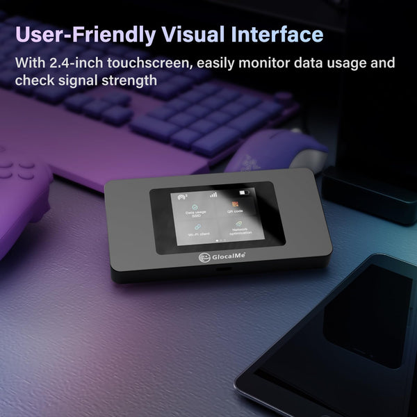 GlocalMe Duo Turbo Portable WiFi Hotspot, No SIM Card Needed, No contract and roaming fees, Dual modem mobile MiFi Device with Global 1GB Data, 4G LTE Router for Home or Travel in 200+ Countries