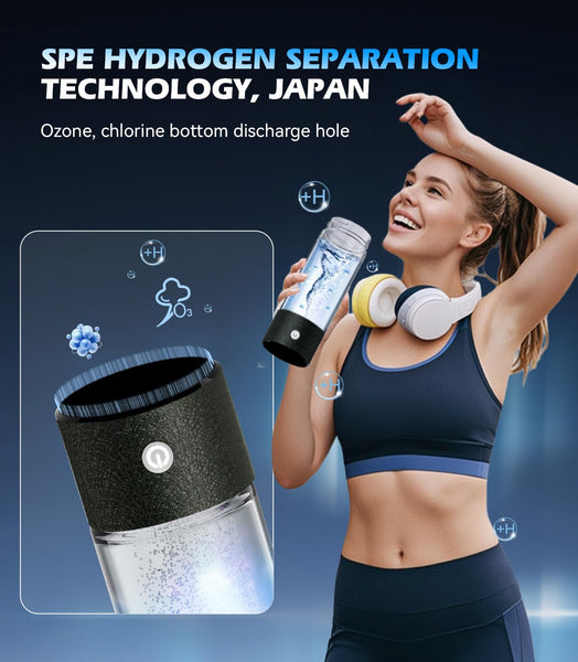 2025 Upgraded Hydrogen Water Bottle 8.0【 Authoritative Certified - 3000 PPB】Hydro Water Bottle 100% Leak Proof【8-Hour Hydrogen Lock】PEM/SPE Technology Produces Hydrogen Water with Purity of 99.99%