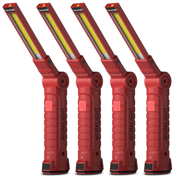 Coquimbo Work Light Christmas Stocking Fillers Gifts for Men Him, LED Torch Rechargeable Inspection Lamp Mechanic Emergency BBQ Light 360° Rotate with Magnetic Base and Hook (2 Pack, Black)