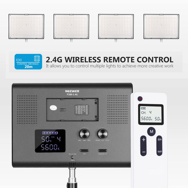 NEEWER Upgraded 660 PRO II RGB LED Video Light with App Control & Tripod Stand Kit, 2 Pack 50W/1% Min Dimming/CRI97+/3200~5600K Key Lighting for Game Streaming YouTube Recording Studio Photography