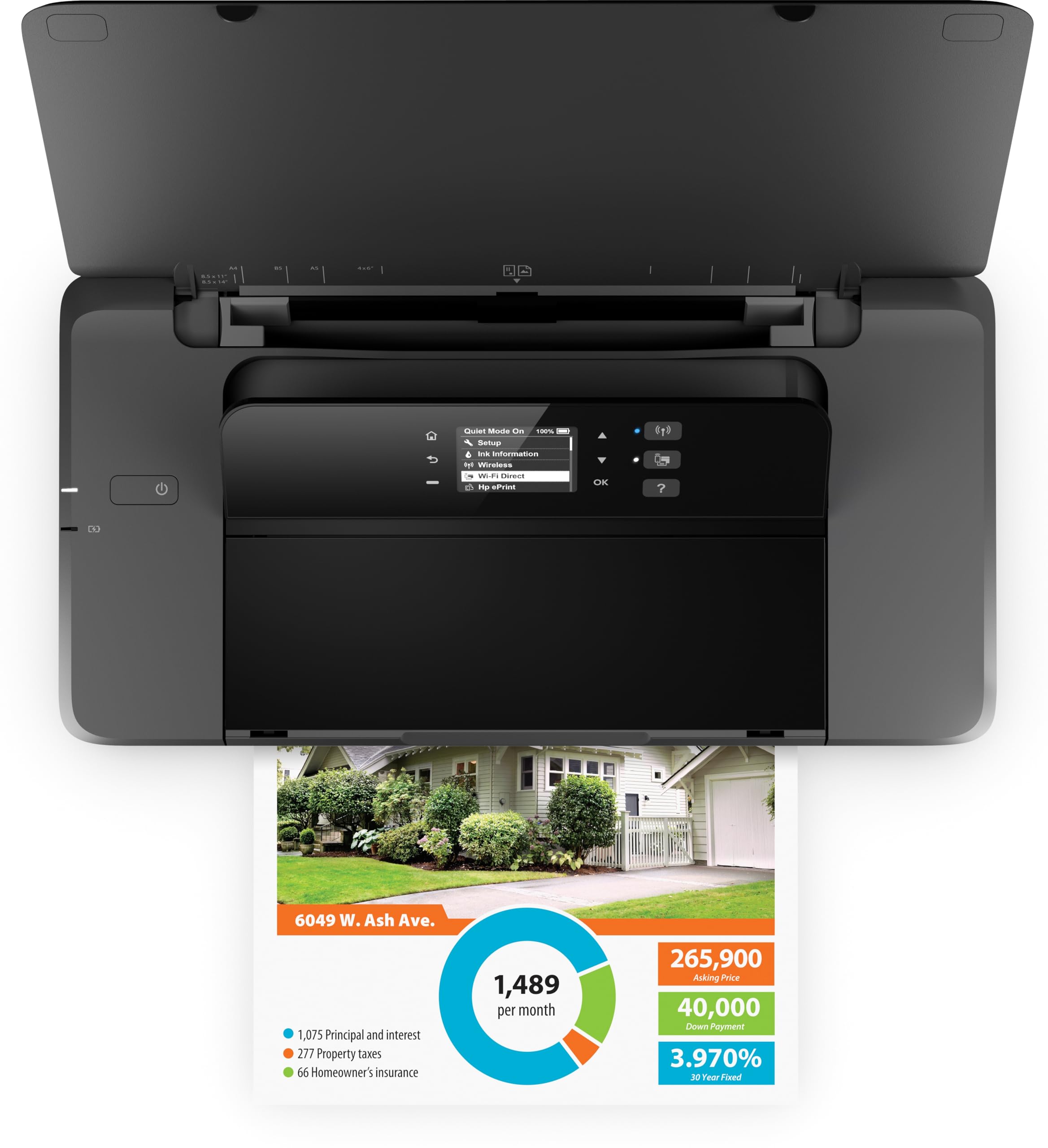 HP 2M32H38 Officejet 200 Colour Wireless Mobile Printer, Black
