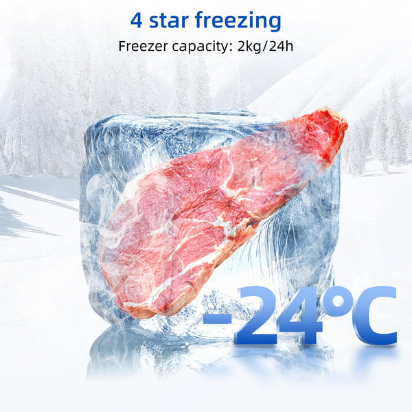 CHiQ FBM157L4EU, Fridge Freezer, 157L, 70/30, 12-Year Compressor Service, Low Frost, E, 39 dB, 48cm Wide 144cm Tall, Black