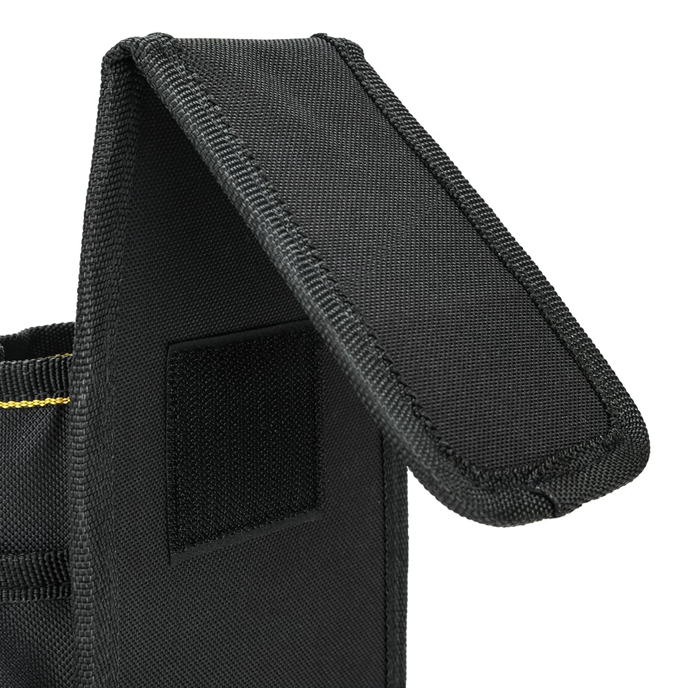 WINHUNT Tool Belt Pouch, Electrician Pouch 18 Pocket with Adjustable Nylon Belt 15x4x22cm Black (18 Pockets)