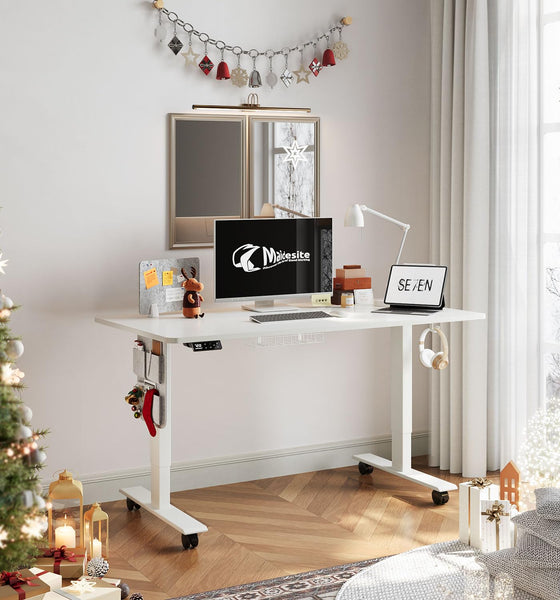 MAIDeSITe Height Adjustable Standing Desk Electric Standing Desk Sit Stand Desk Stand Up Desk with Cable Tray 120 * 60cm Desktop for Home Office