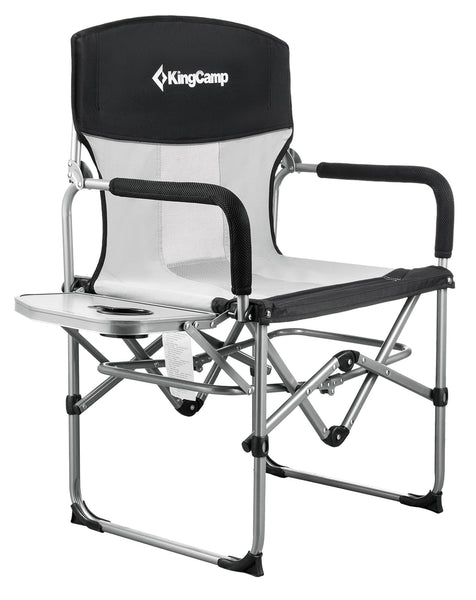 KingCamp Folding Camping Chairs for Adluts Heavy Duty Directors Chair with Cooler Bag and Side Table Support up to 150KG