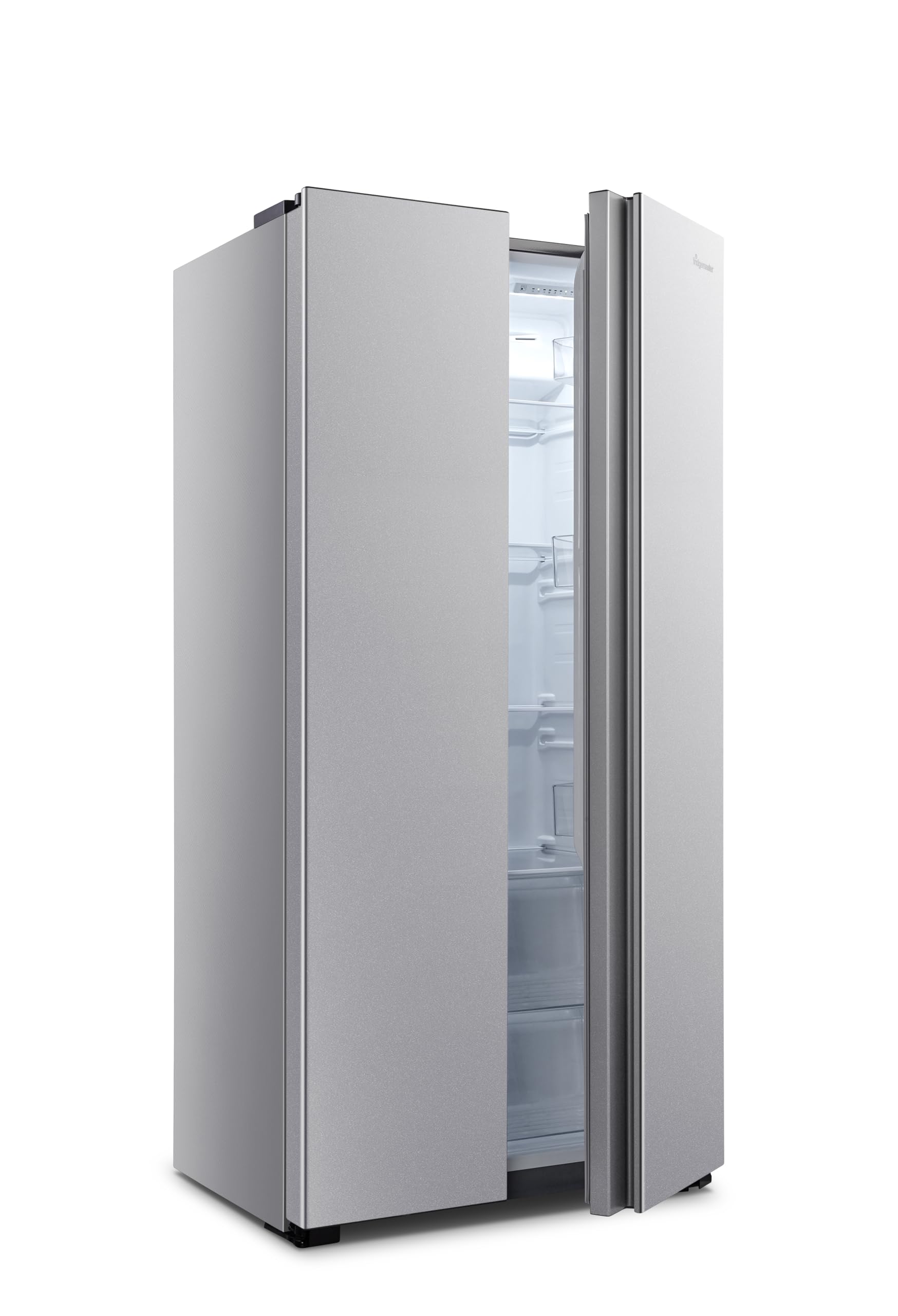Fridgemaster MS83430EB Freestanding Slim American Side by side Door Fridge Freezer 441L, Total No Frost, Inverter compressor, Black, 83.2x178.0cm, Energy Rating E