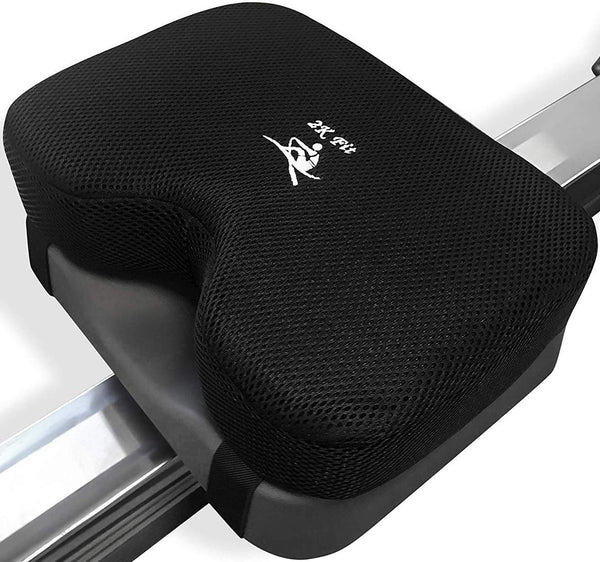Rowing Machine Seat Cushion (Model 2) That Perfectly fits Concept 2 with Thicker Memory Foam, Washable Cover, and Straps- Also Works Great with