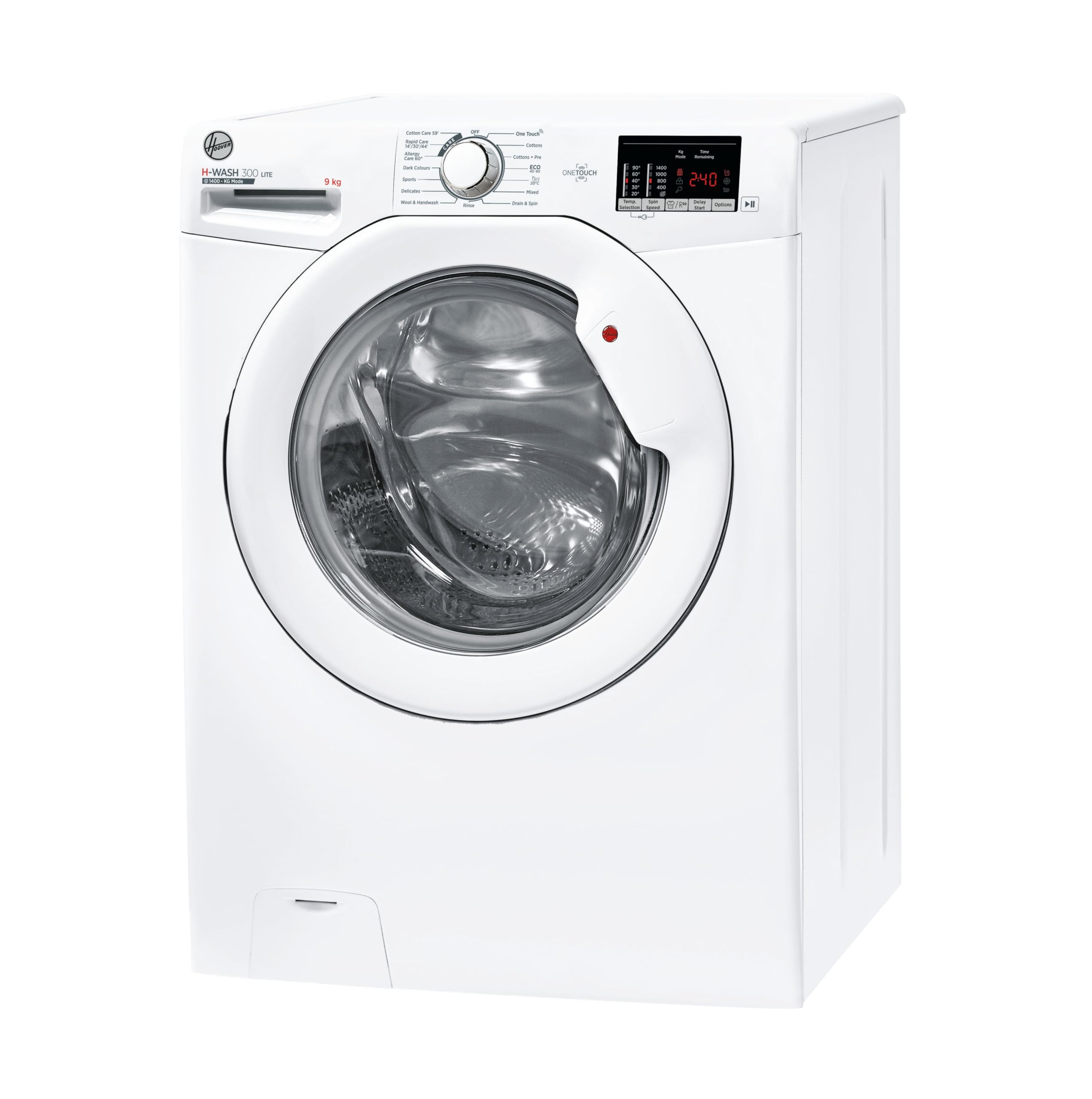 Hoover H-WASH 350 9kg Freestanding Washing Machine, 1400 RPM, A Rated, ECO-Power Inverter Motor, hOn App, 60 Programmes, Eco Doser, Power Care System, Graphite, 60x54x85 cm - H3WPS496TAMBR680