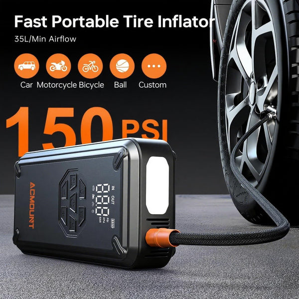 Acmount 5000A Jump Starter Power Pack, 12V Car Battery Booster Jump Starter (Up to 10L Gas and 8L Diesel Engine), Portable Power Bank Jump Pack with Jump Leads, USB QC 3.0, Emergency LED Light