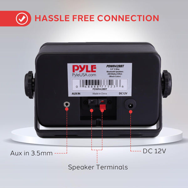 Pyle Portable Wireless Speaker - Bluetooth Speaker – Set of two, Waterproof 3-Way Active Passive HIFI Speakers, Wireless Ceiling Mound Dual Speakers System, w /Heavy robust grille, Indoor/Outdoor Use