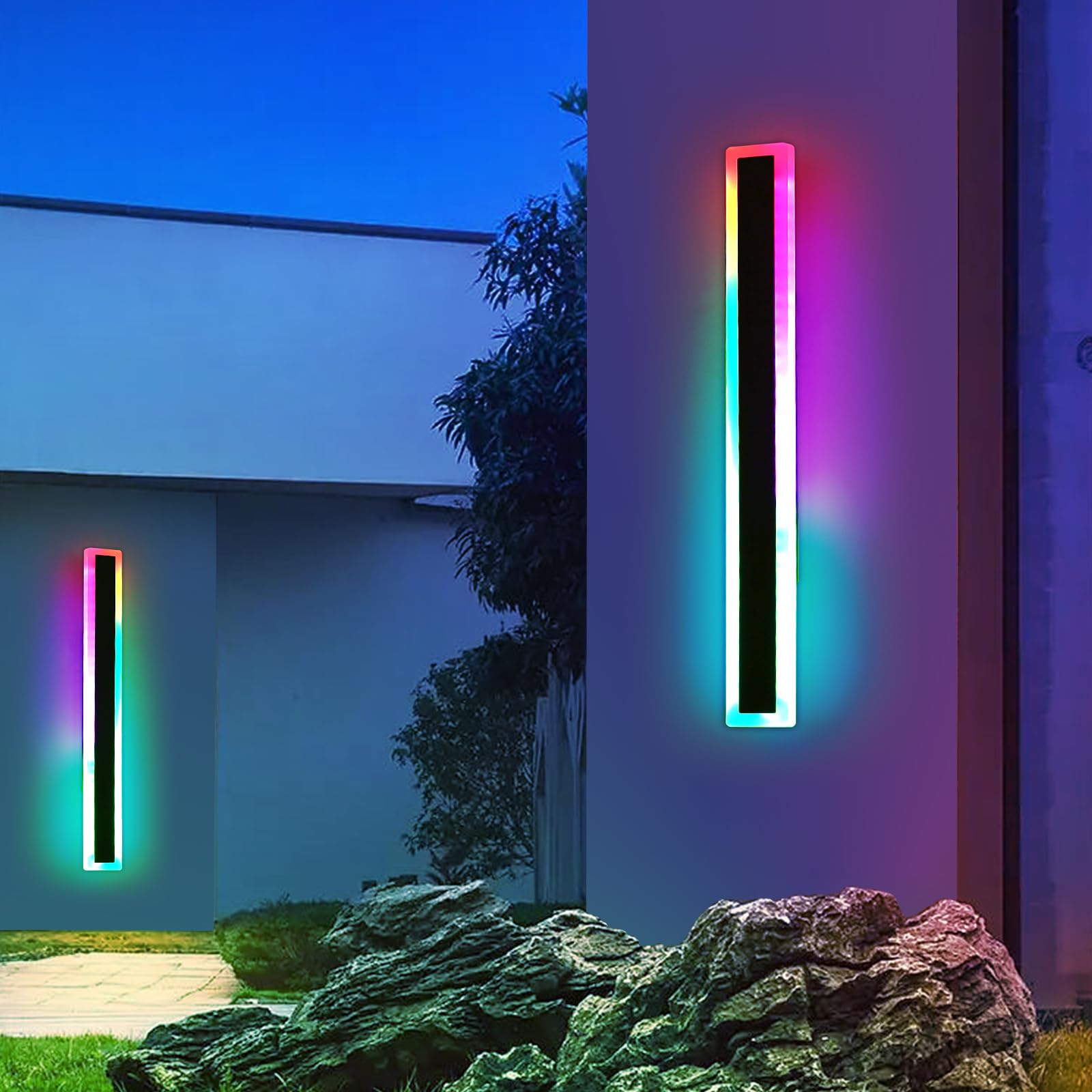 Mikeru 6500k Cool White Outdoor Wall Light, 150cm Modern Porch Wall Light, LED Vertical Long Acrylic Garden Fixture, IP65 Waterproof for Balcony, Living Room, Garage, Patio