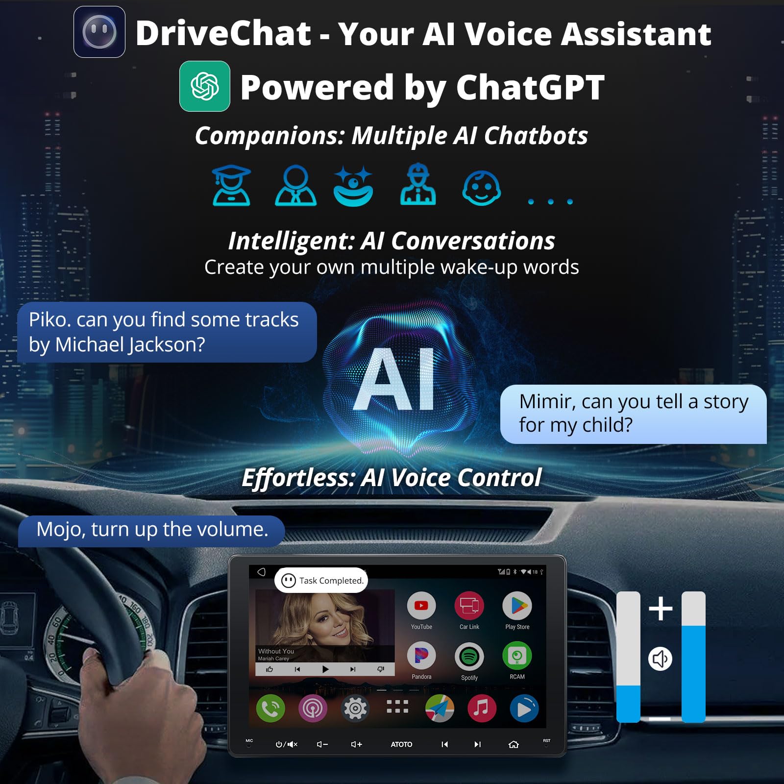 ATOTO A6 PF 7inch Double-DIN Android Car Stereo, DAB+ Ready, Wireless CarPlay, Wireless Android Auto, Mirrorlink, TouchScreen Car Radio, Dual Bluetooth, WiFi/BT/USB Tethering, HD LRV, 2G+32G, A6G2A7PF