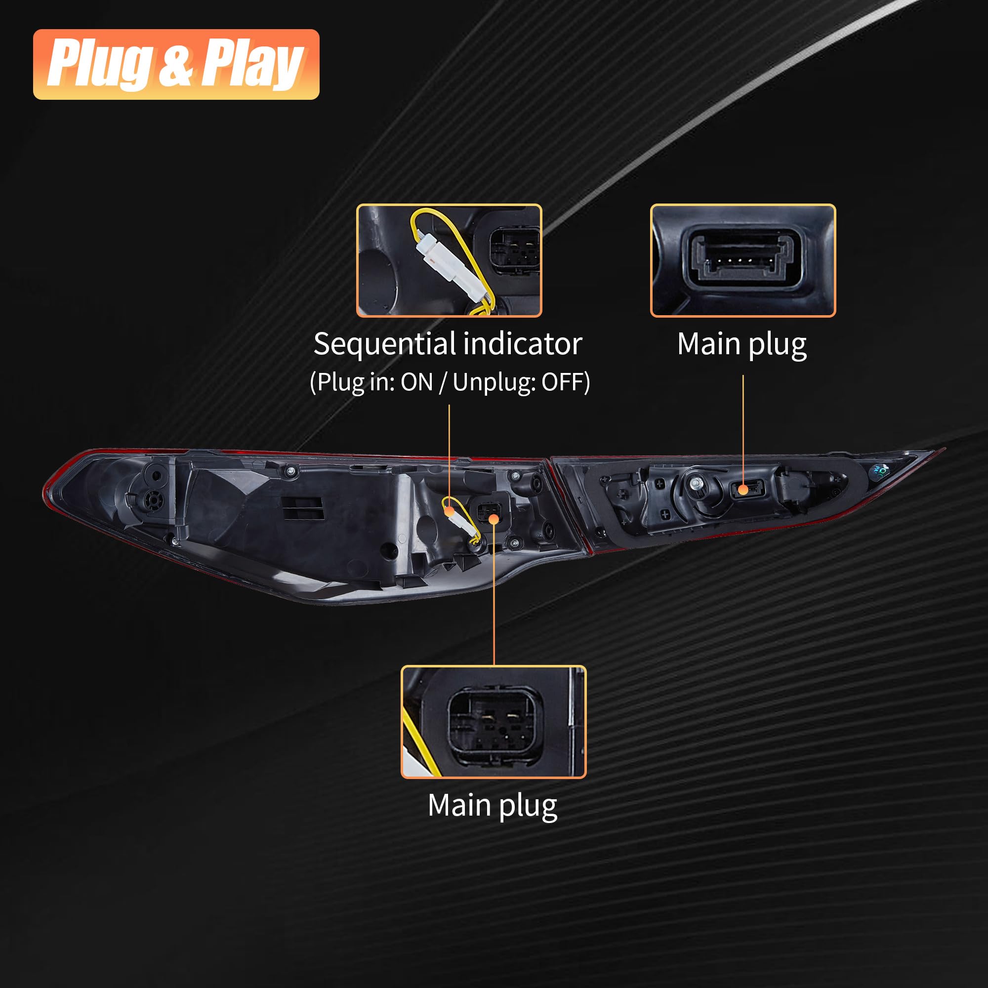 VLAND OLED Rear Lights Compatible With 4 Series G22/G23/G26, M4 G82 G83 2021-2023, Tail Lights Assembly w/Startup dynamic display - Smoked