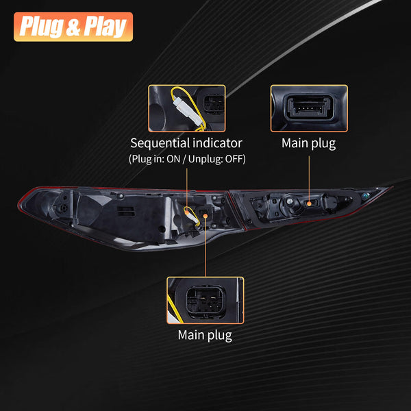 VLAND OLED Rear Lights Compatible With 4 Series G22/G23/G26, M4 G82 G83 2021-2023, Tail Lights Assembly w/Startup dynamic display - Smoked