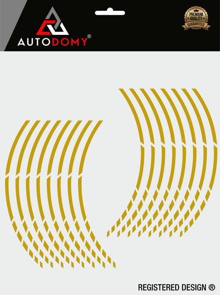 Pack 6 Units Wheel Rim Stickers Desing Sport | Complete set for 2 Motorcycle Wheel Stripes 15" to 19" Resistant Rain and UV | Motorbike Stickers Black