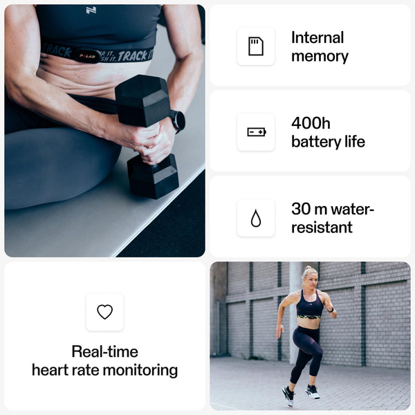 Polar H10 Heart Rate Monitor – ANT Plus, Bluetooth - Waterproof HR Sensor with Chest Strap - Built-in memory, Software updates