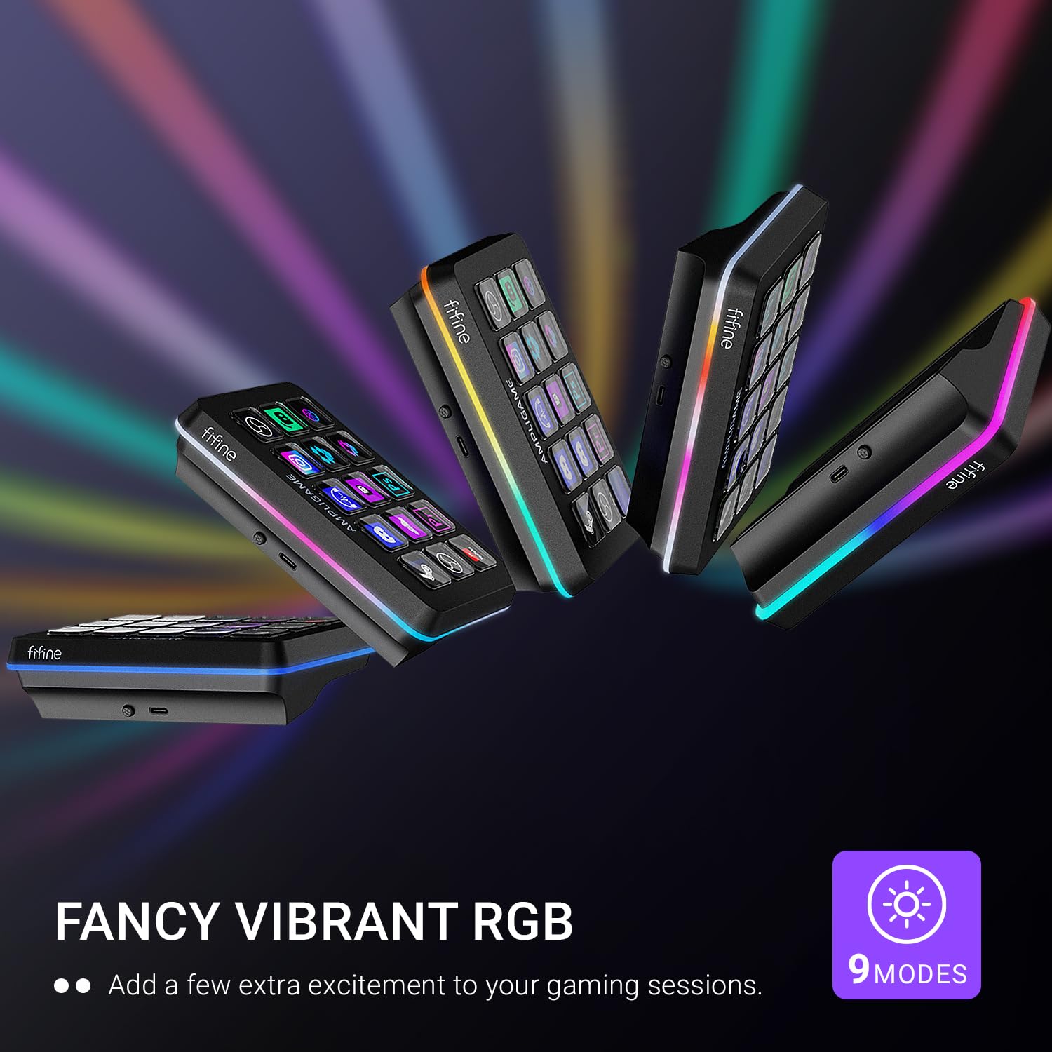 FIFINE Streaming Controller with 15 Customizable Keys for Live Stream, Gaming and Podcast, Macro Keyboard Compatible with Twitch/OBS/YouTube/Streamlabs Etc, White Keypad for Mac and PC - D6W