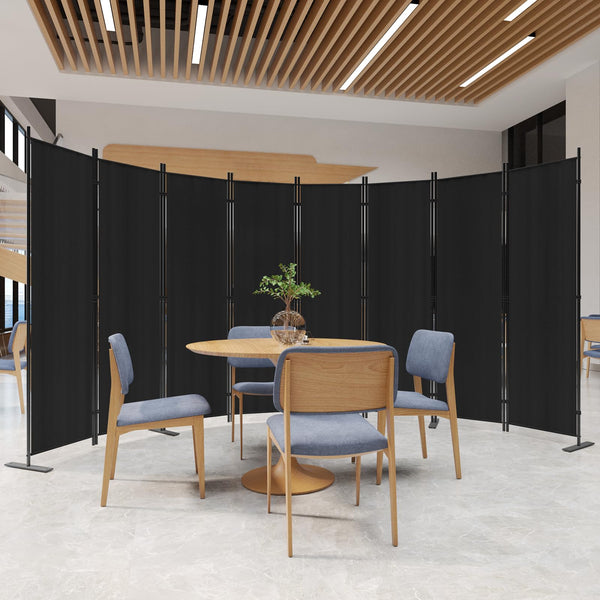 C-Hopetree 6 Panels Room Divider, 180cm Tall Indoor Folding Privacy Screen, Portable Partition Separator, Freestanding Separation Temporary Wall for Office, Bedroom, 304cm W X 180cm H, Black