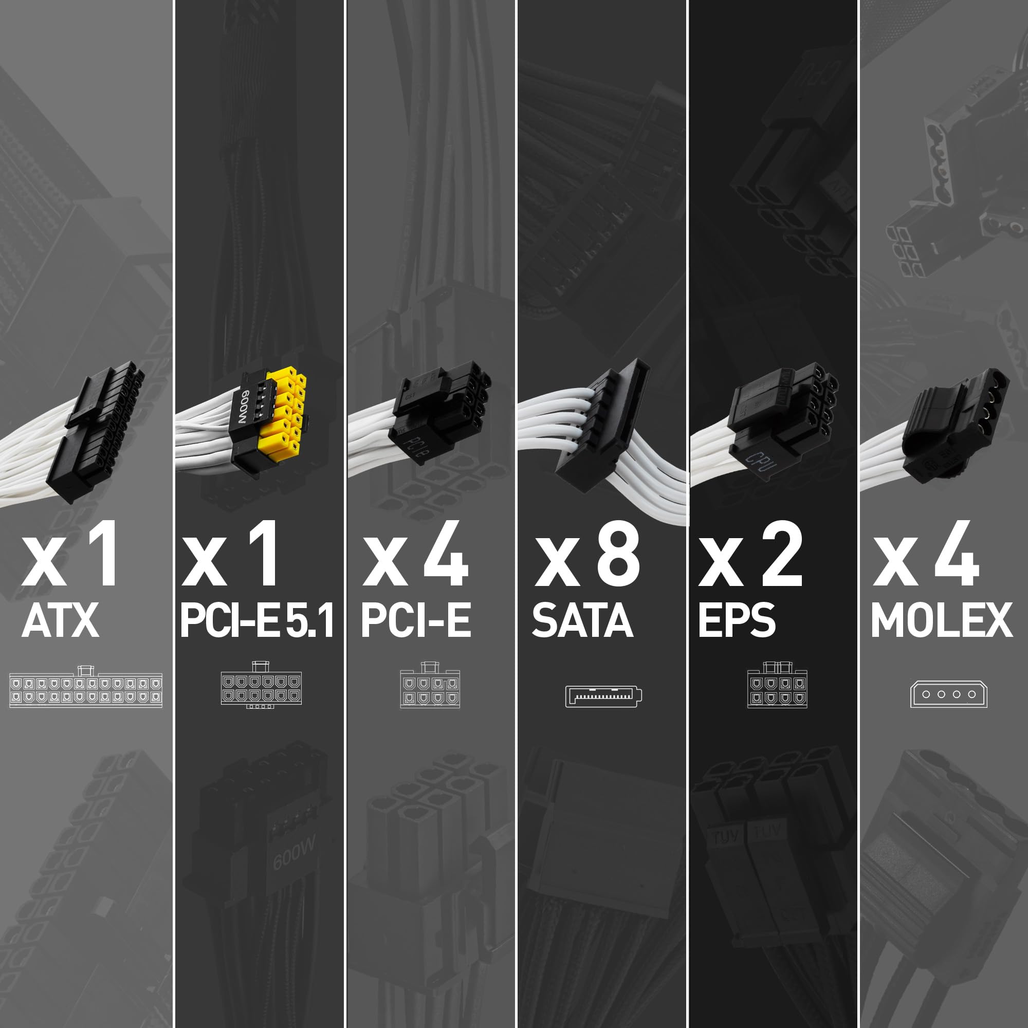 MSI MPG A1000G PCIE5 Power Supply Unit, UK Plug - 1000W, 80 Plus Gold Certified, Fully Modular ATX 3.0, PCIe 5.0 GPU Support, Japanese 105°C Capacitors, 0% RPM Mode, Flat Cables - 10 Year Warranty