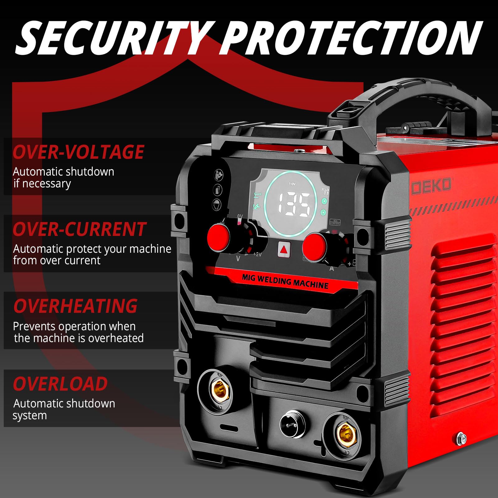MIG Welder 135Amp: DEKO 220V Flux Core MIG/Lift TIG/Stick 3-in-1 Welding Machine IGBT Inverter Portable Kit with Welding Gun, Wire