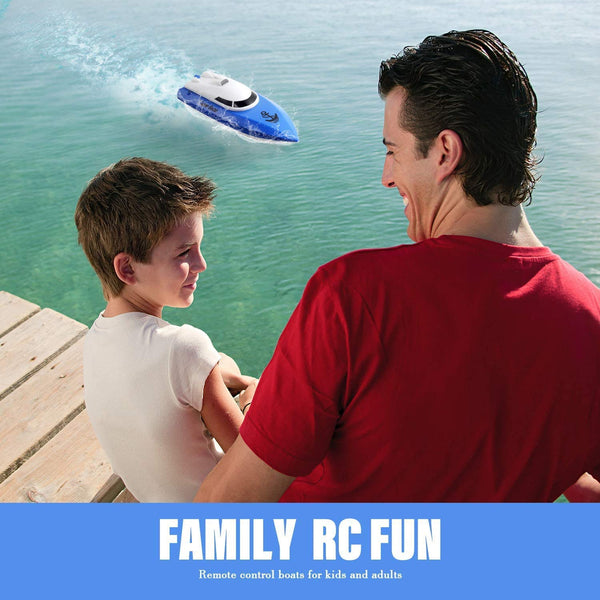 SZJJX RC Boat, Remote Control Boats for Lake/Pool/Pond, 2.4 GHz High Speed Mini Boats, Outdoor Adventure Electric RC Racing Boats for Adults & Kids-Blue