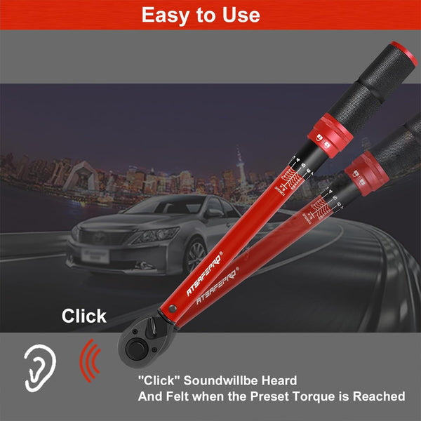 ATsafepro Torque Wrench 3/4 Inch, 100-600 Nm Torque Wrenchs, ±3% Error Accuracy with 48 Teeth Dual-Direction Adjustable for Repair of Car, Truck, Tractor