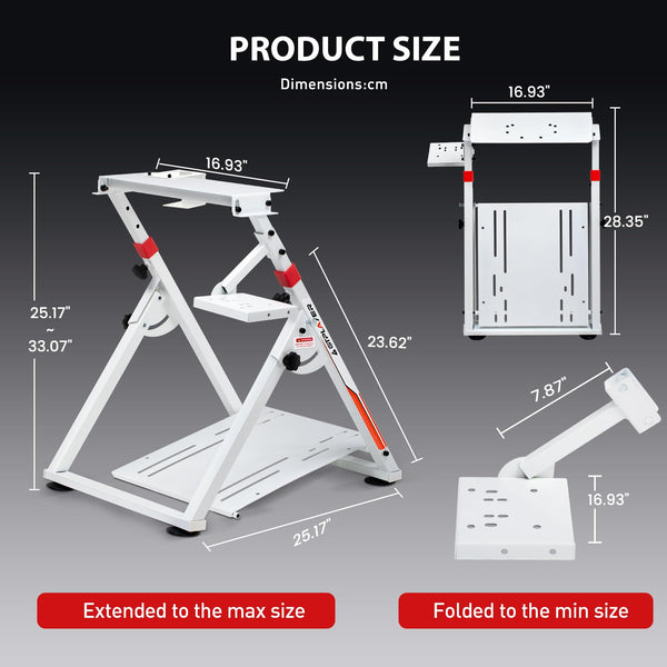 GTPLAYER Steering Wheel Stand for G25 G27 G29 G920 Foldable Racing Wheel Stand with Cup Holder Adjustable Height/Angle, Driving Simulator Gaming Wheel Stand