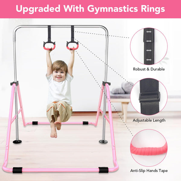 FBSPORT Gymnastics Bars, Horizontal Bar Expandable Gymnastics Kids Bar Folding Bar Junior Training Bar Multifunction Gym Training Equipment Home