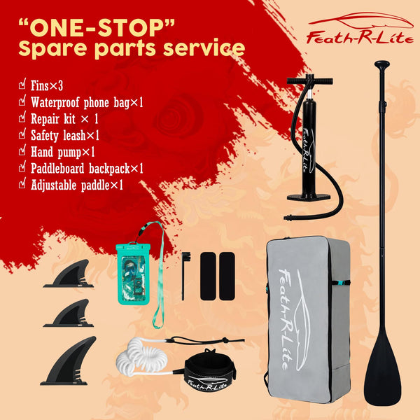 FEATH-R-LITE 10' &11' Inflatable Ultra-Light Stand Up Paddle Board for All Skill Levels Included with SUP, Adj Paddle, Pump, Backpack, Leash