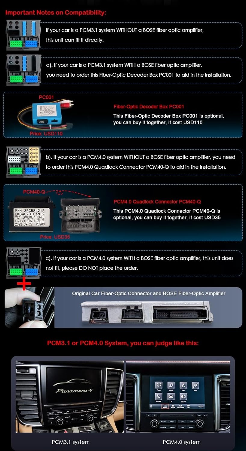 8-Core 4+64GB Android 13 Car Stereo for Porsche Cayman Boxster 718 911 981 997 Support GPS Sat Nav Carplay Android Auto DSP Bluetooth 5.0 Dual Band Wifi DAB+ TPMS DVB-T2 OBD2 PCM3.1