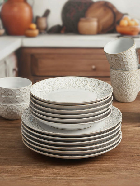 DOWAN Dinner Plates,  8.5" Premium Porcelain Side Plate Set of 6, Salad Plates, Dessert Plate, Flat Dinner Set for Appetizer, Lunch, Salad, Steak,