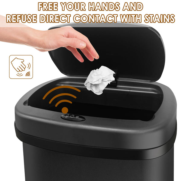display4top Stainless Steel Automatic Touchless Kitchen Bathroom Sensor Bin,Trash Can,Touch Bin (58LRound)