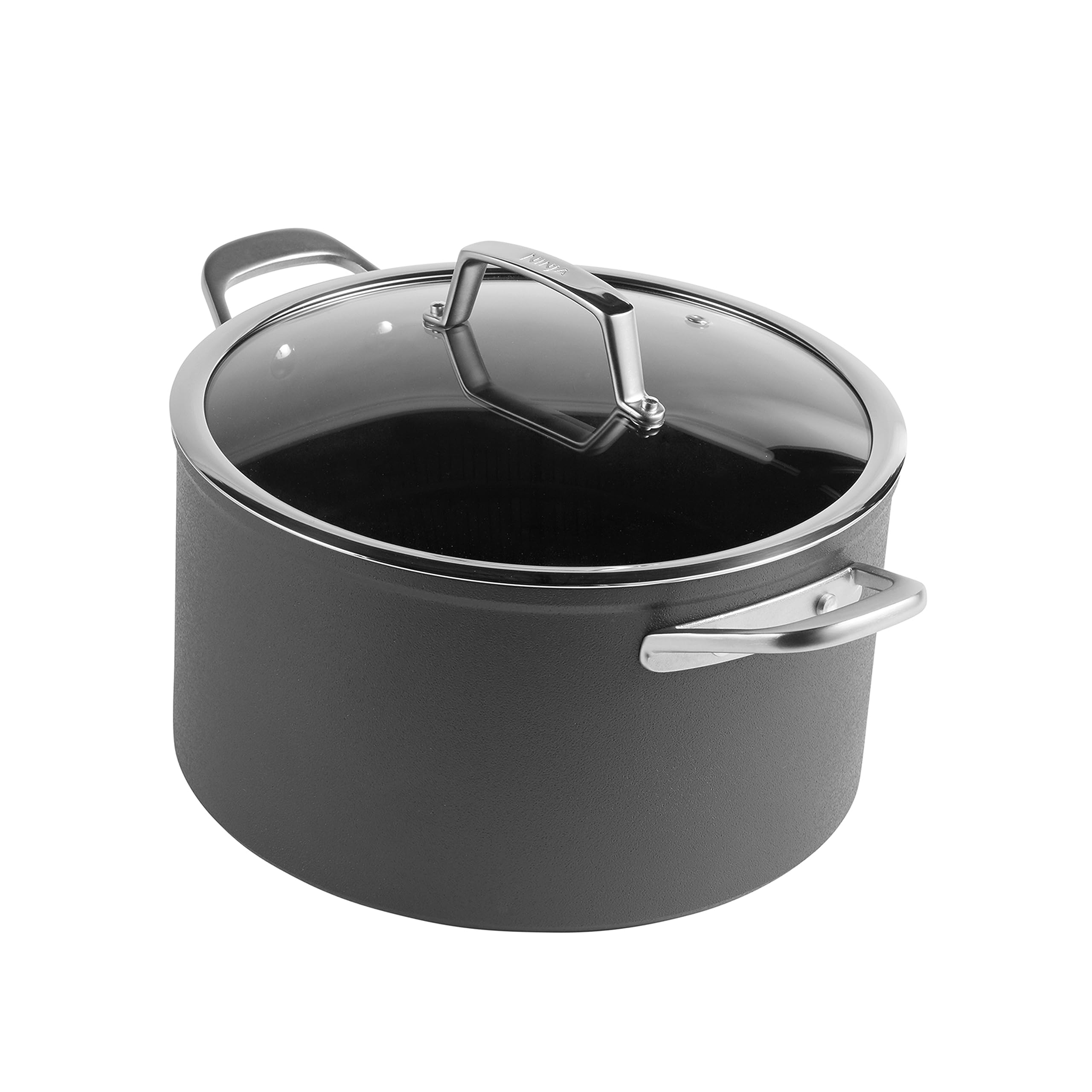 Ninja ZEROSTICK Premium 5-Piece Pan Set, Long Lasting Non-Stick, 3x Saucepans with Glass Lids, 1x Milk Pan, 1x Frying Pan, Hard Anodised Aluminium, Induction Compatible, Grey C35000UK