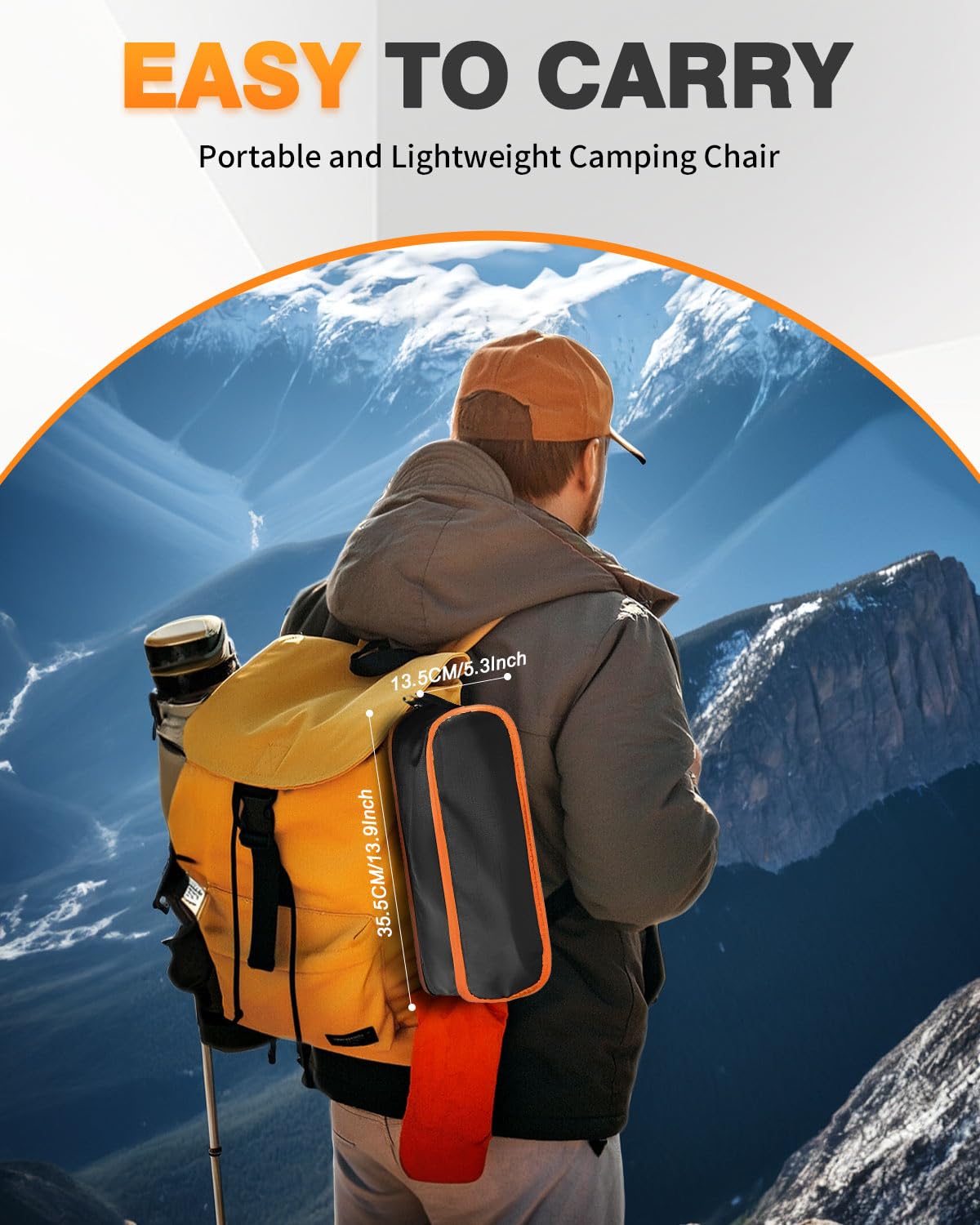 Evolpor Lightweight Folding Camping Chair with Storage Pocket & Carry Bag, High Weight Capacity, Portable for Camping, Hiking, Fishing – Great Gift for Dad, Blue