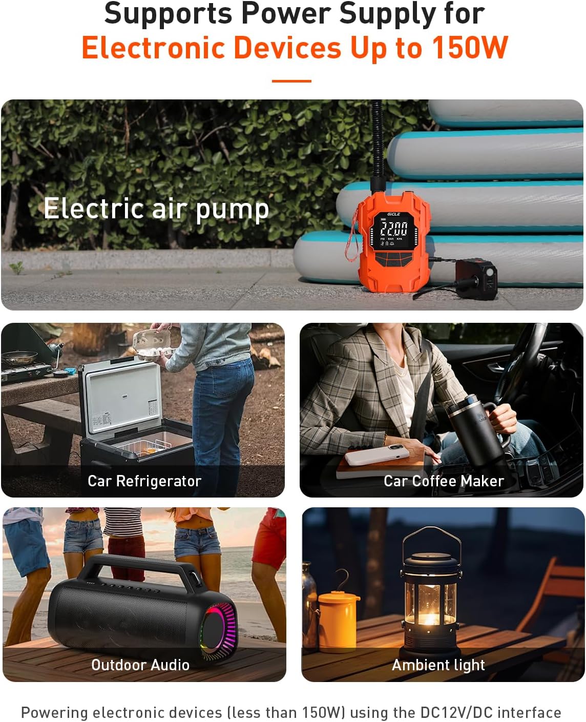 12V 4000mAh / 5V 10000mAh Portable Power Bank with DC Output, 12V Cigarette Lighter Socket, and DC 5.5×2.5mm Port for Car Refrigerators, Sup Pumps, LED Strips, and Other 12V DC Devices