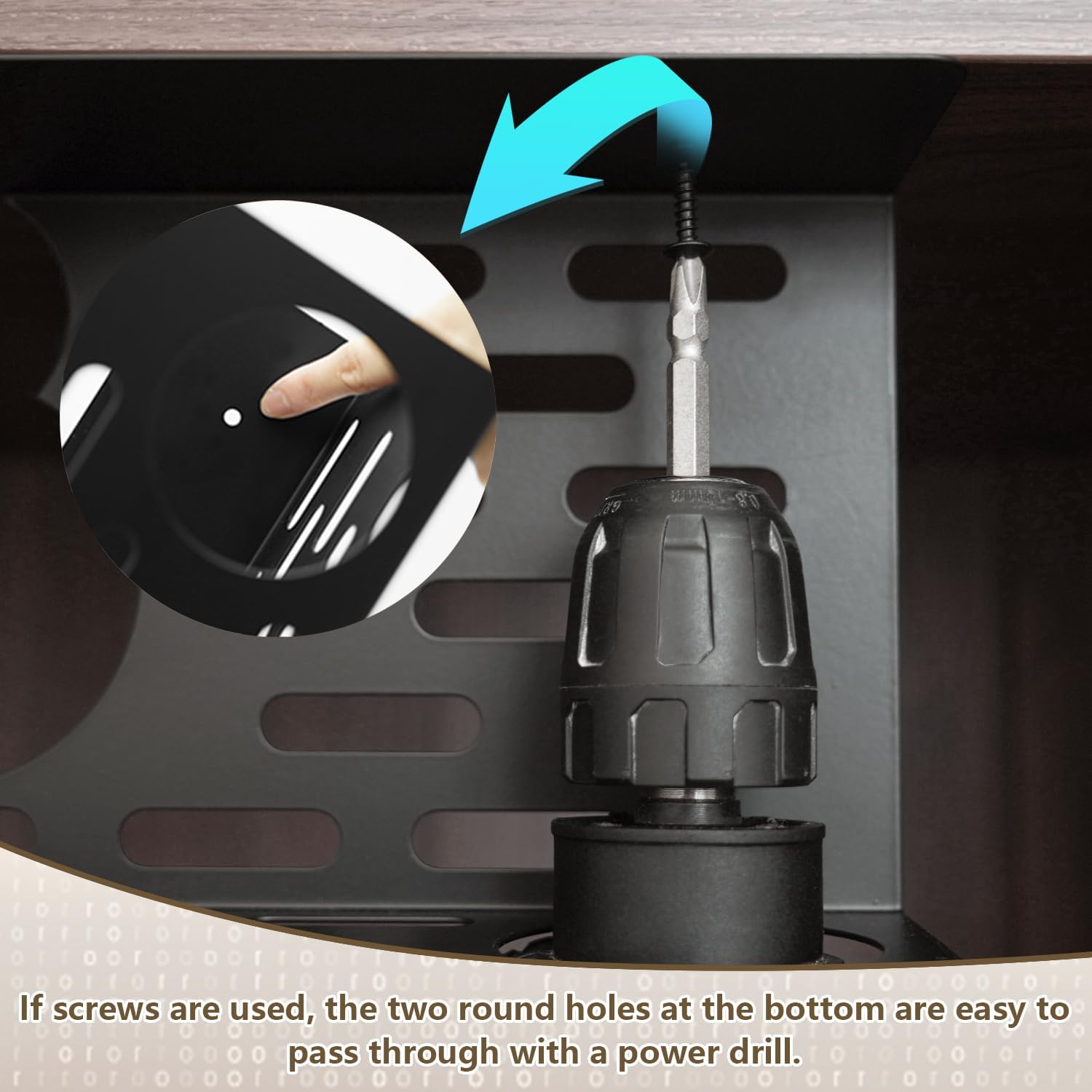 Viakty Under Desk Cable Management Organiser, 1 Pack, 35 x 13.4 x 12 cm, No Drill, Black