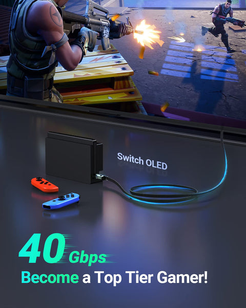 UGREEN Ethernet Cable 5M, Cat 8 Internet Cable Flat High-Speed 40Gbps 2000Mhz Network Cable, Gigabit Braided RJ45 LAN Cable Patch Cord Compatible for PC/Laptop, PS5, Xbox, Modem, Router, Switch, TV