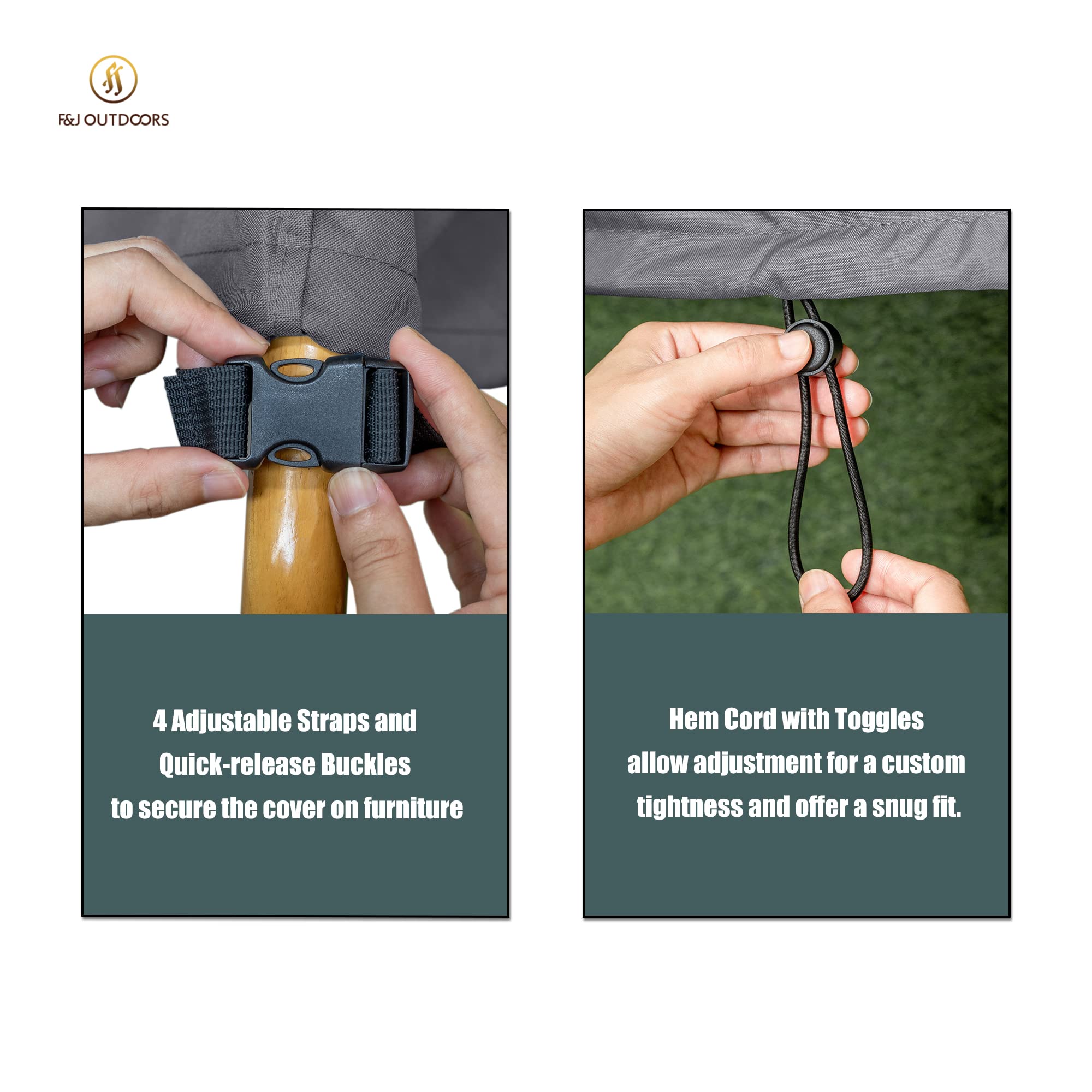 F&J Outdoors Garden Chair Covers Waterproof Patio Furniture Covers Heavy Duty UV Resistant Outdoor Lounge Chair 1Pack 84x86x65/81cm Armchair Storage