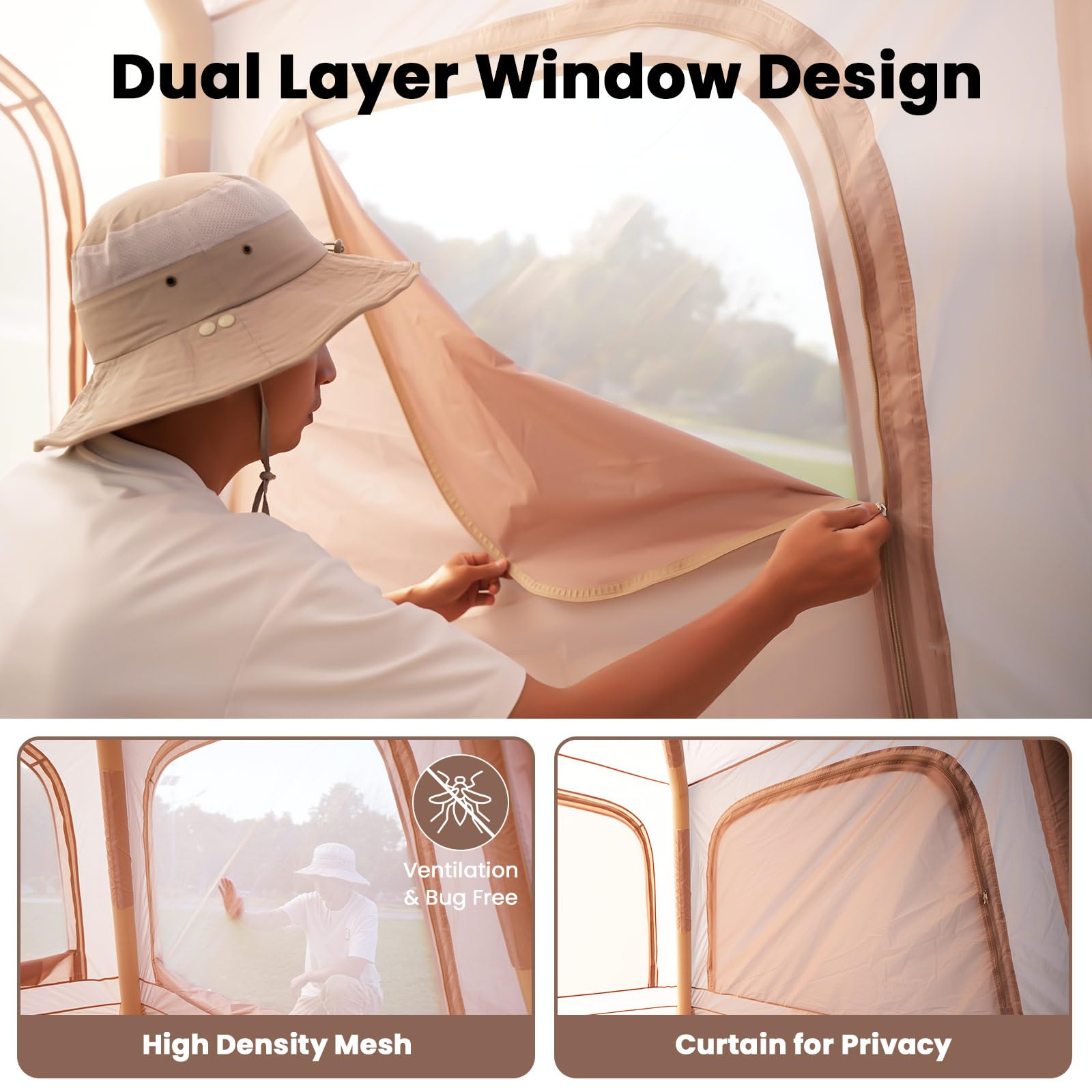 Ytaoeo Inflatable Tent Outdoor camping tent Inflatable camping tent made of waterproof Oxford fabric Air glamping tents for 4 seasons campings