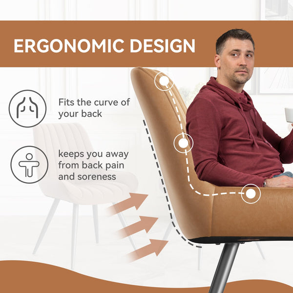 Hawthyhome Dining Chairs Set of 4 |Upholstered Chairs with 10cm Thick Seat Cushion •Upholstered Fabric Dining Chair •Kitchen Chair with Backrest •Modern Armchairs with Metal Legs •Dark Grey