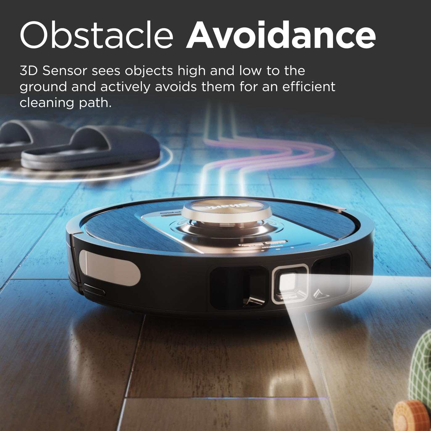 Shark PowerDetect Robot Vacuum with 60-Day Self-emptying Base - Anti-odour - For Carpets, Hard Floors and Pet Hair - 3D LiDAR Navigation - Wi-Fi / App - Odour Cartridge and 2 Brushes Incl. - Black