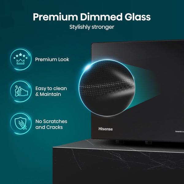Hisense H23MOBSD1HUK 23 Litre 800W electronic Microwave with Auto Defrost, Digital Display, Smart Cook, Multi level cooking and Easy Clean- Black