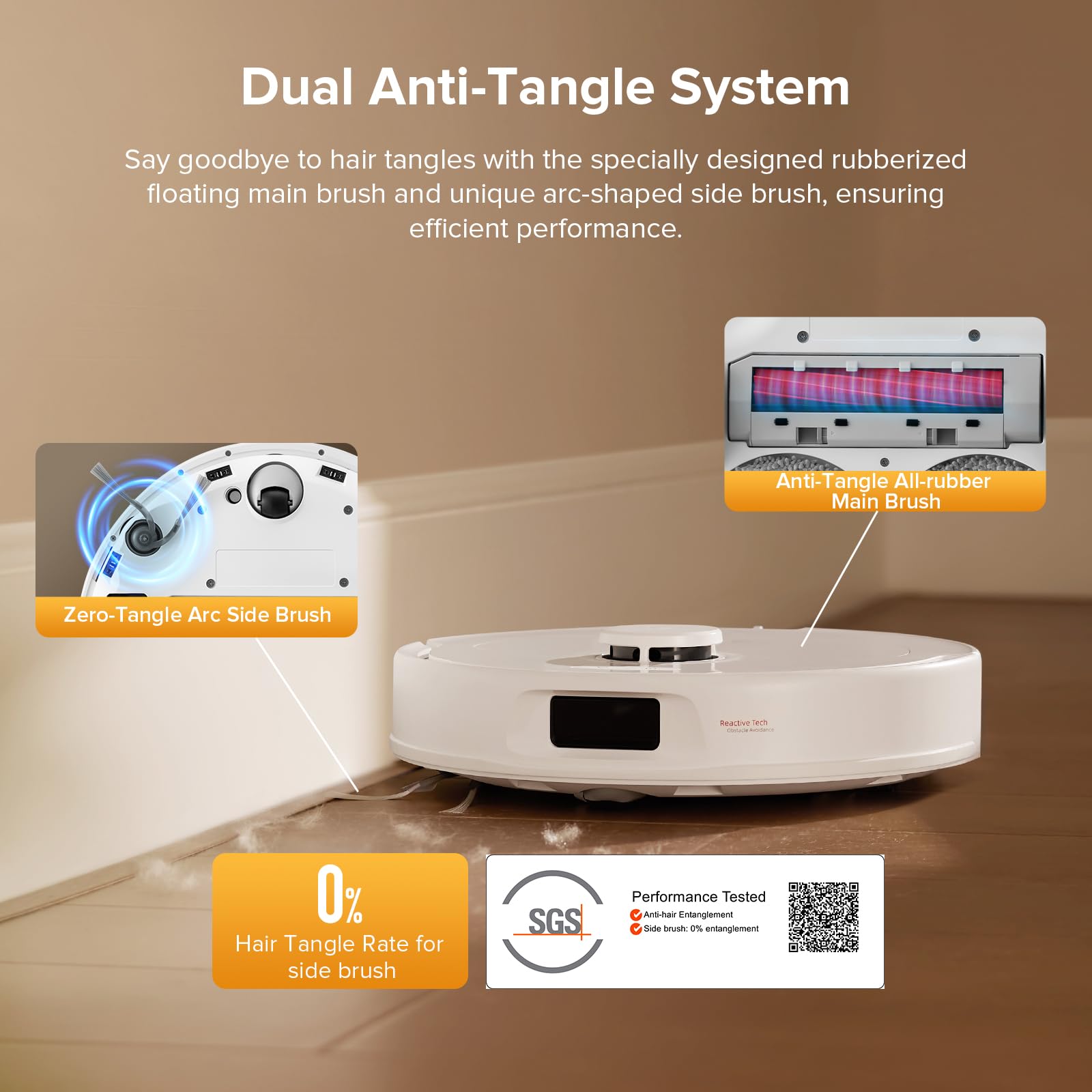 roborock Qrevo Series Robot Vacuum Cleaner with Mop, 10,000Pa Suction, Upgraded from Qrevo S, Dual Anti-Tangle Brushes, Smart Obstacle Avoidance, Auto Mop Washing&Drying, All-in-One Dock,Black(QV 35S)