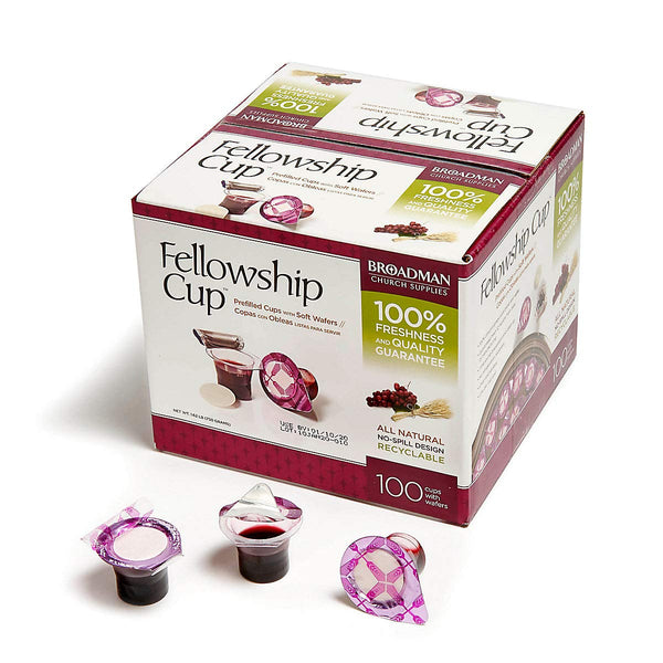 Fellowship cup,Prefilled communion cups juice/wafer-100 cups (net wt.1.62 lb) by BROADMAN CHURCH SUPPLIES