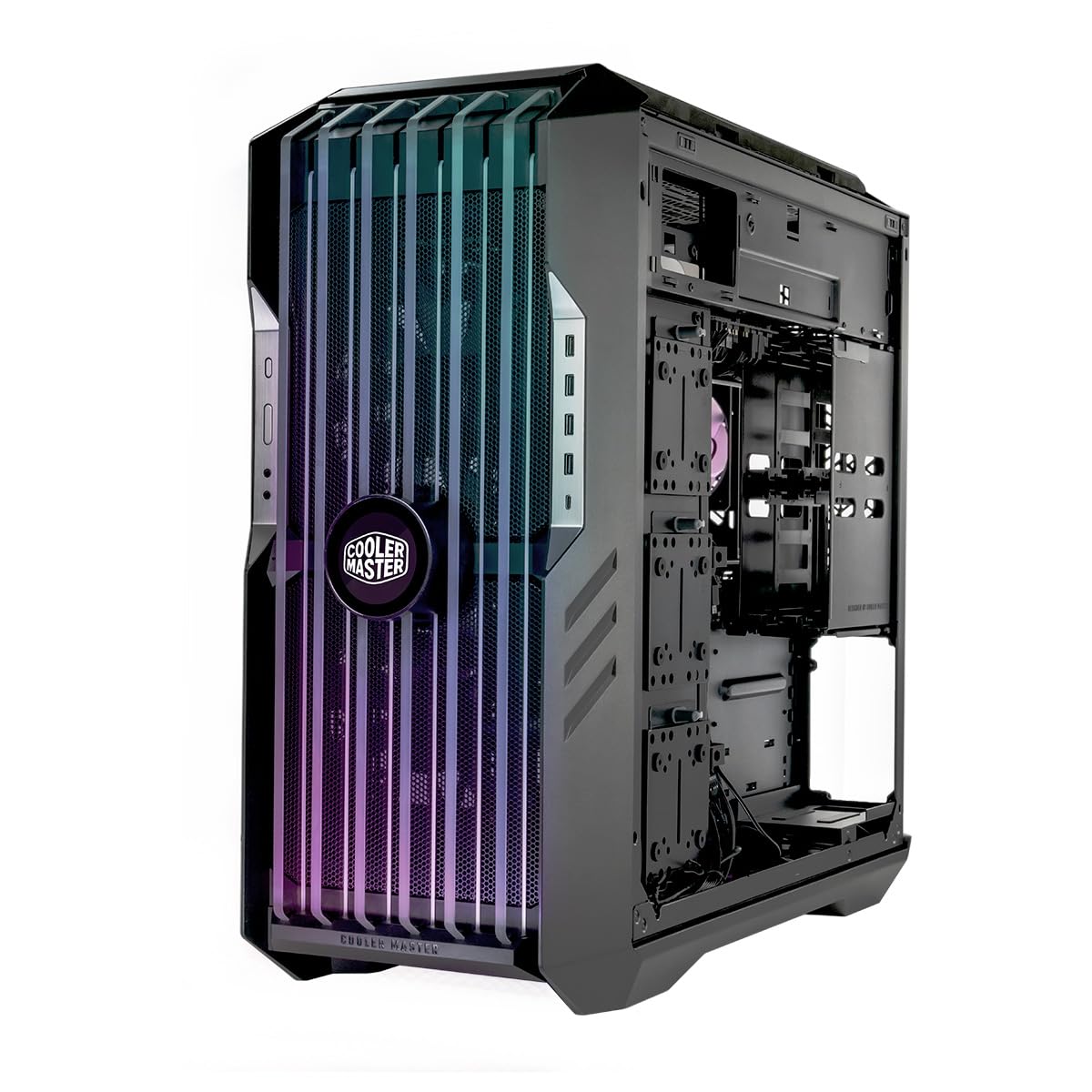Cooler Master HAF 700 PC Case - Full-Tower, E-ATX Compatible, 5 x Pre-Installed Fans, Rotatable Radiator Bracket, TG Side Panel, Tool-Free Design, ARGB Controller Included